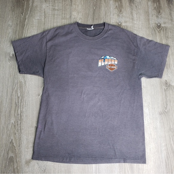 Harley Davidson House of Harley Anchorage Alaska Moose Gray Men’s Shirt Size N/A - Picture 2 of 9